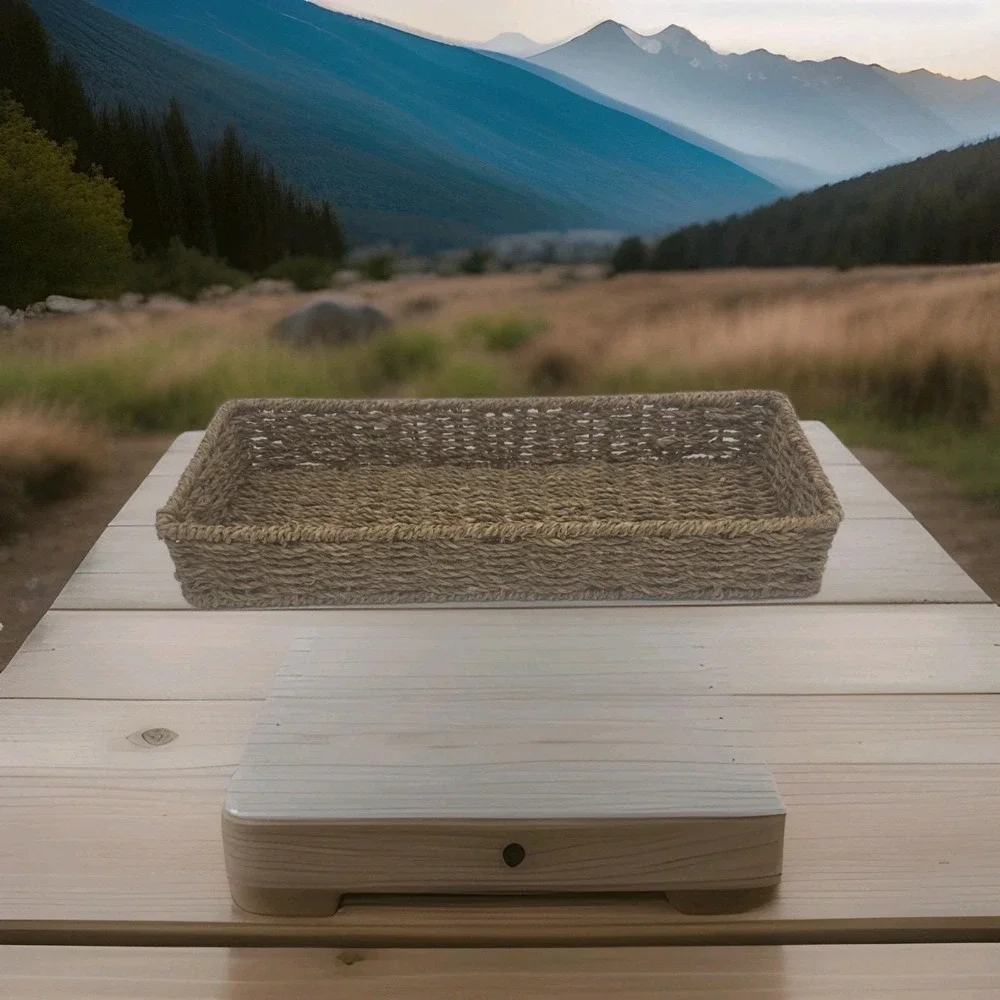 Natural Seagrass Storage Baskets, Rectangle Tray, Container, Toilet Top Tray